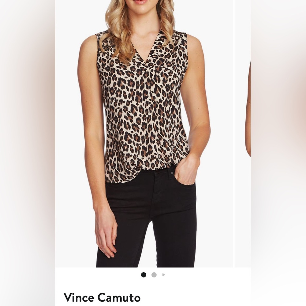 Vince camuto Leopard Print Sleeveless Top
